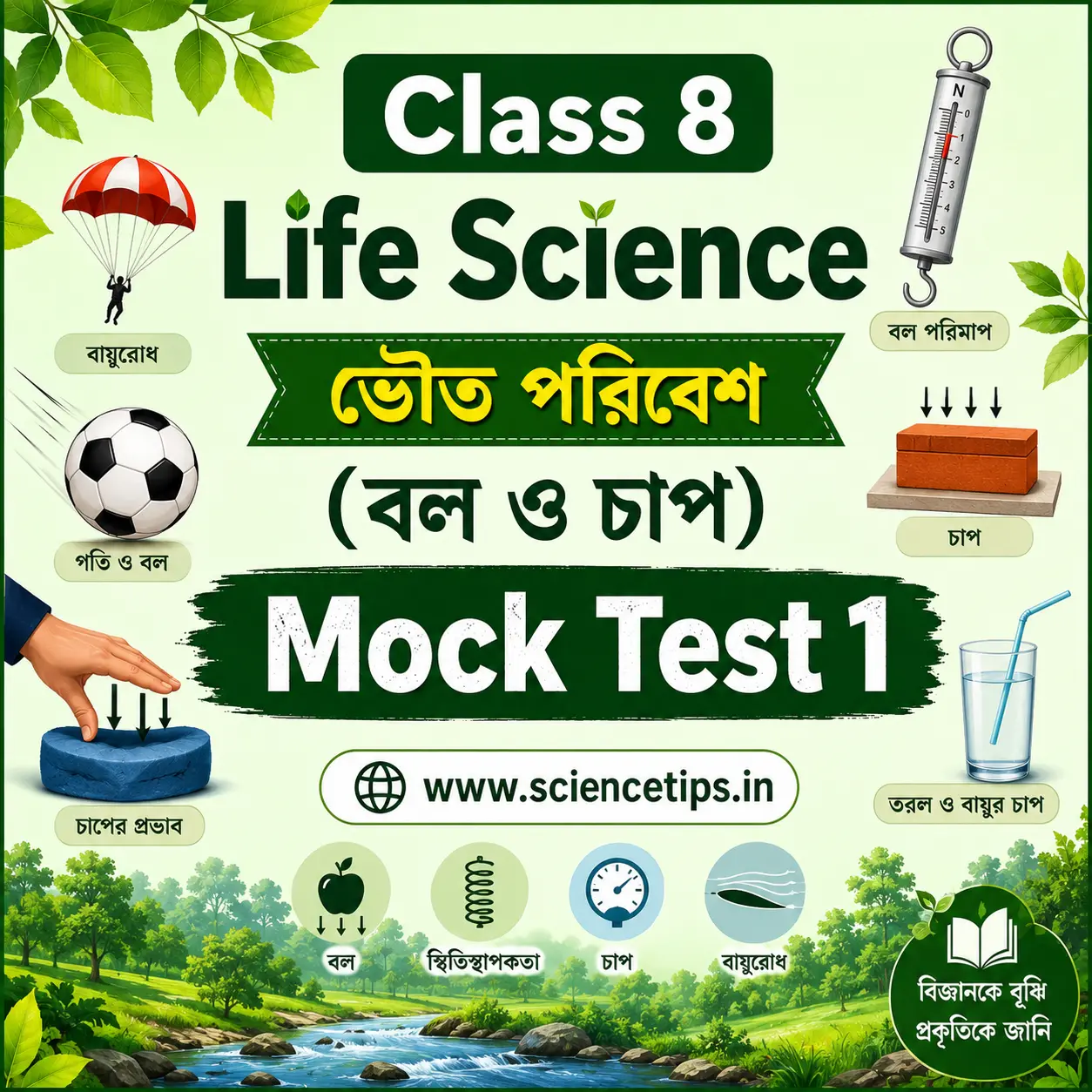 Class 8 Life Science ভৌত পরিবেশ (বল ও চাপ) Mock Test 1